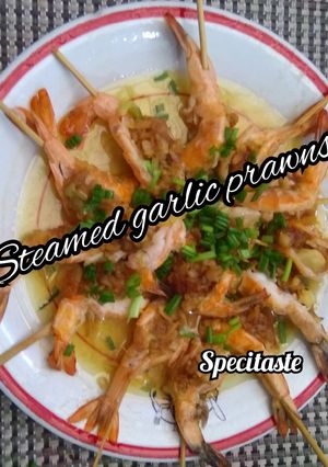 Foto resep Steamed garlic prawns