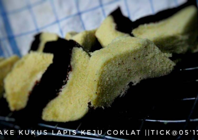 Cake kukus lapis keju coklat