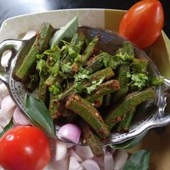 A picture of Masala Lady's finger(Bhindi masala).