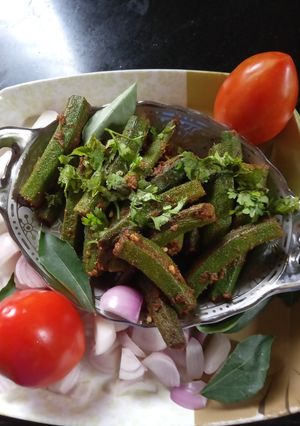 A picture of Masala Lady's finger(Bhindi masala).