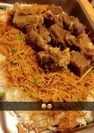 صورة لوصفة لحم على الرز