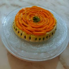 A picture of Mango Chenna Cake.
