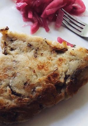 Una foto de Tortilla de papa vegana 🌱