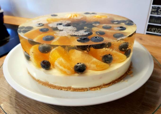 Фруктово- желейный чизкейк без выпечки