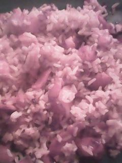 A picture of Redneck rice (bacon fried rice).