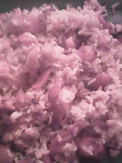 A picture of Redneck rice (bacon fried rice).