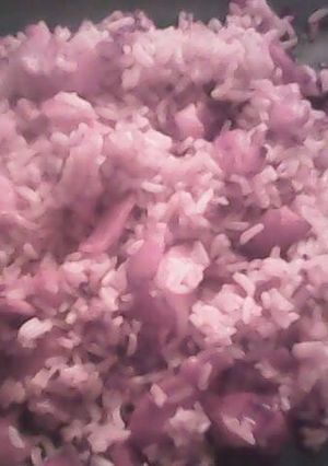 A picture of Redneck rice (bacon fried rice).