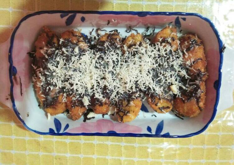 Pisang crispy coklat keju