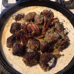 A picture of California Farm Meatballs in Dill Sauce.