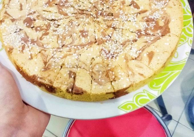 Resep Banana Oatmeal Marmer Cake (diet friendly) Anti Gagal
