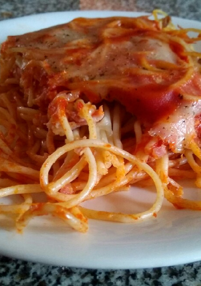 Una foto de Espaguetis al horno