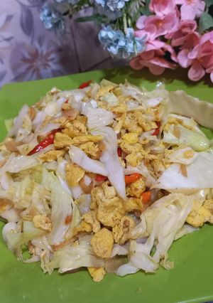 Foto resep Tumis sehat n cepat // kubis + telur //