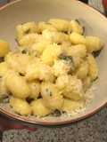 Pumpkin gnocchi with truffle oil and sage