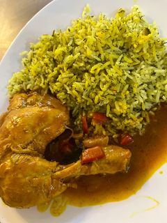 عکسی از دستور سبزی پلو با مرغ