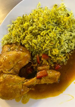 عکسی از دستور سبزی پلو با مرغ
