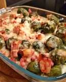 Repollitos de bruselas gratinados con panceta