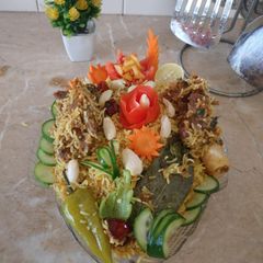 A picture of Beef nalli pulao banu style.