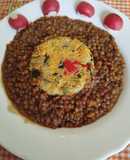 Lentejas con cuscús de verduras