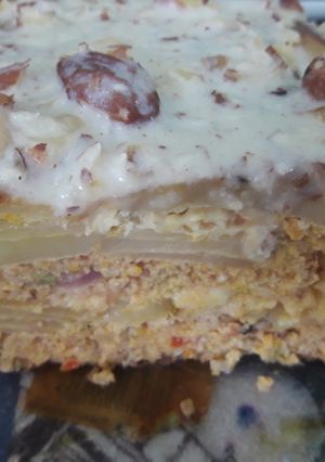 Una foto de Crumble de papa y verduras