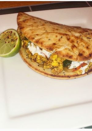 A picture of 10 minute Indian Spiced Spinach & Egg Morning Wrap.