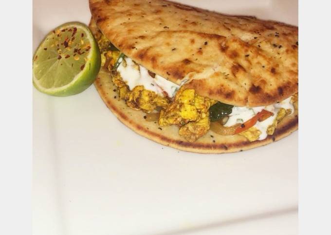 10 minute Indian Spiced Spinach & Egg Morning Wrap