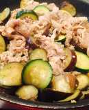 Cà, bí ngòi xào thịt bò Nhật