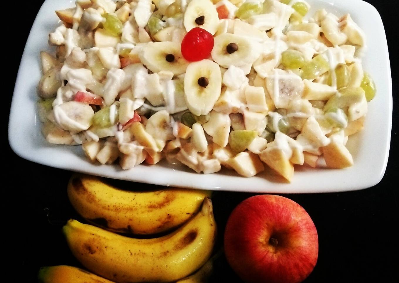 Creamy Fruit chaat🍌🍎🍇🍋