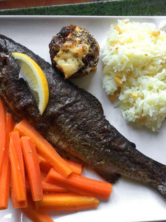 Sült pisztráng recept fotója