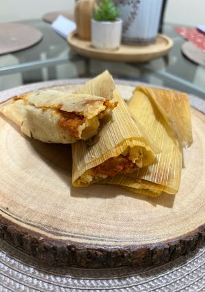 A picture of Red Chile Tamales.