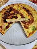 🍳🍷 Tortilla de repollitos de Bruselas, cebolla, jamón, al aroma de vino blanco 🍷🍳