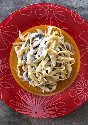 Une photo de Pâtes maison aux champignons