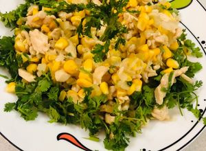 Hình của món Bắp xào lườn gà.