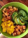 Ensalada de camarones con mango