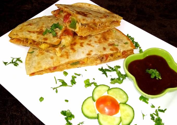 Cheesy chicken quesadillas