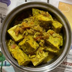 Methi Gatte Curry A picture of Methi Gatte Curry.