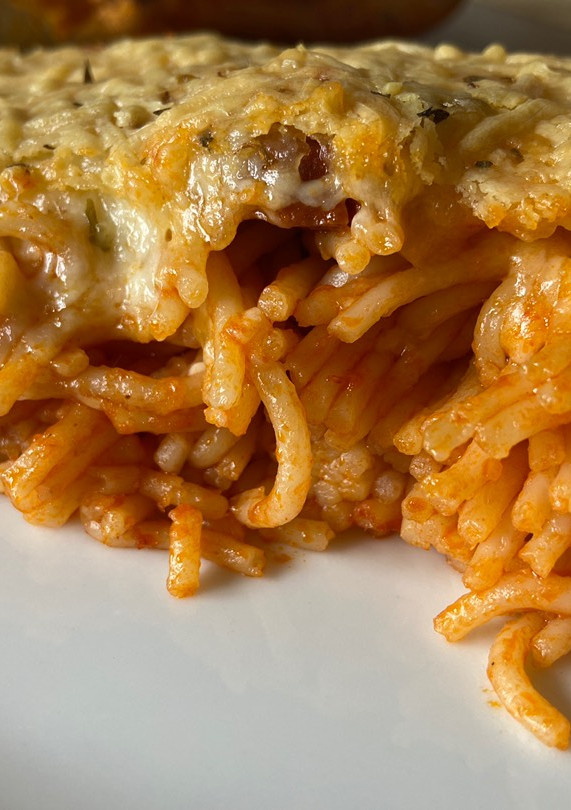 Una foto de Pastel de espaguetis