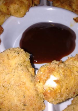 Una foto de Chicken tenders. Tiras de pollo crocante