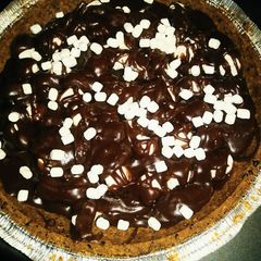 A picture of Rocky Road Brownie Pie.
