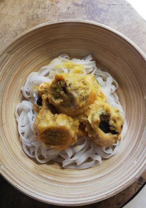 Une photo de Boulettes de bœuf et crème de butternut