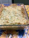 Baked Rice with Pesto, Emmental, and Parmesan