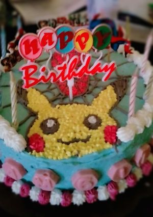 Foto resep Kue ultah 2 tokoh kartun