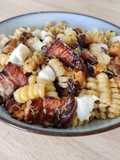 Fusilli con calabaza, guanciale y gorgonzola