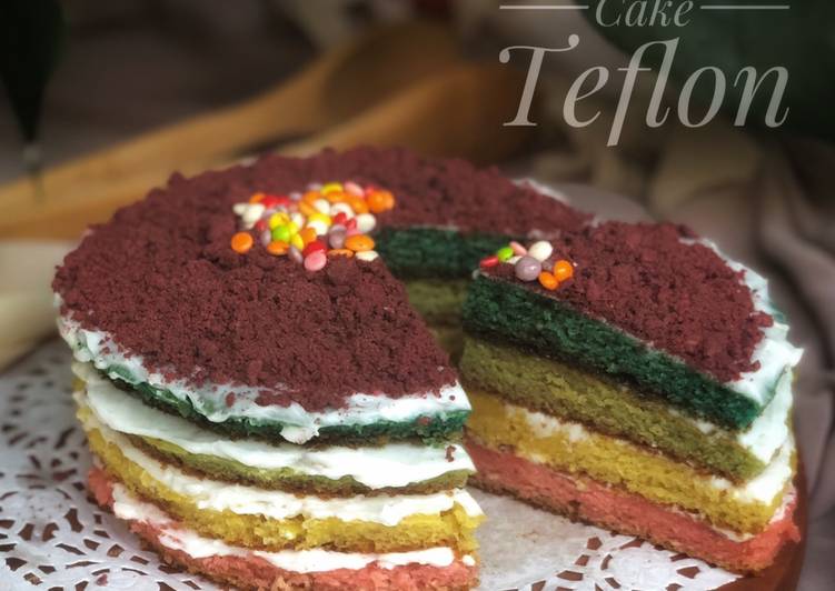 Resep Rainbow Cake Teflon Anti Gagal