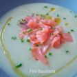 Crema de apio con salmón ahumado