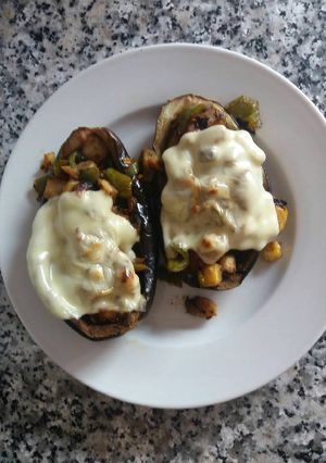 Una foto de Berenjena rellena