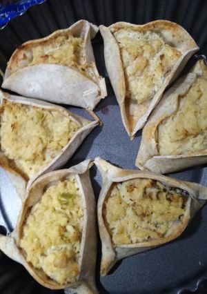 Una foto de Canastitas de pollo con masa integral