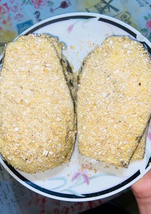 Una foto de Milanesa de berenjena 🍆