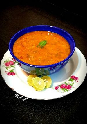 عکسی از دستور سوپ عدس و جوپرک