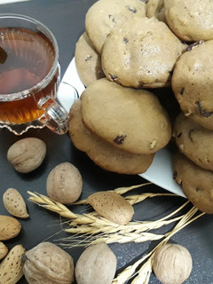 عکسی از دستور کوکی گردو و کشمش