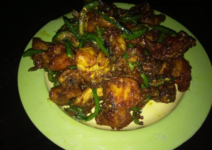 Ayam kecap cabai hijau